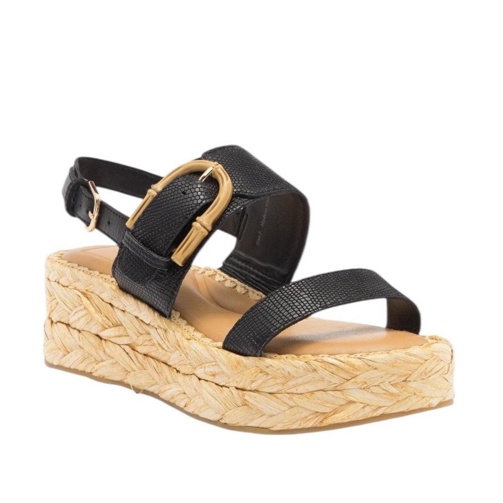 NWT‎ Dolce Vita Chera Women's Black Slingback Sandals Size 9 Wedge Platform